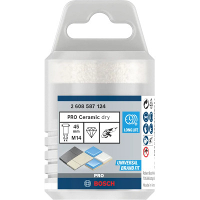 Свердло алмазне по кераміці BOSCH PRO Ceramic dry 45х35хM14 2608587124