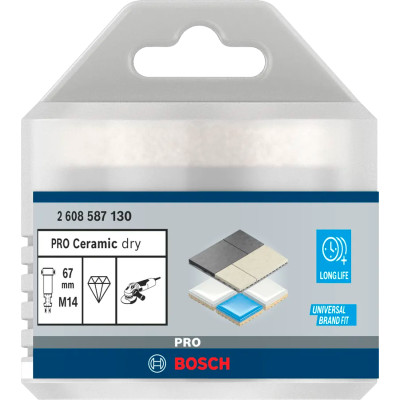 Свердло алмазне по кераміці BOSCH PRO Ceramic dry 67х35хM14 2608587130