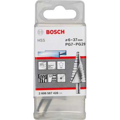 Свердло ступеневе по металу BOSCH HSS 6-37х93 мм 2608587428