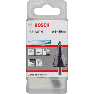 Свердло ступеневе по металу BOSCH HSS-AlTiN 6-39х93.5 мм 2608588068