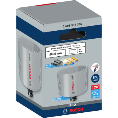 Биметаллическая универсальная коронка BOSCH PRO Multi Material PC Plus 65 мм 2608594396