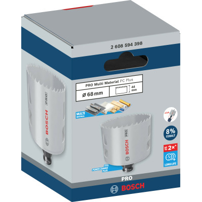 Биметаллическая коронка универсальная BOSCH PRO Multi Material PC Plus 68 мм 2608594398