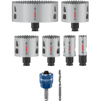 Набор биметаллических универсальных коронок 6 шт BOSCH PRO Multi Material PC Plus 20-114 мм 2608594431