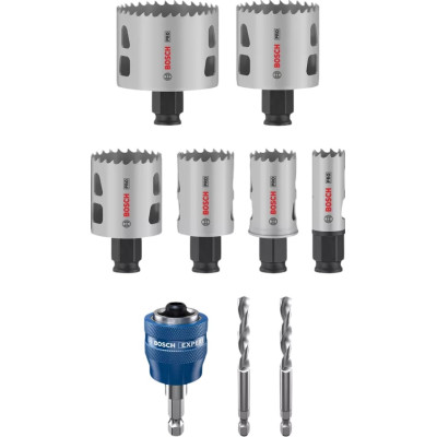 Набір біметалевих коронок універсальних 6 шт BOSCH PRO Multi Material PC Plus 22-64 мм 2608594436