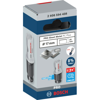 Біметалева коронка по металу BOSCH PRO Sheet Metal PC Plus 17 мм 2608594438