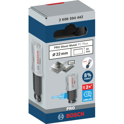 Біметалева коронка по металу BOSCH PRO Sheet Metal PC Plus 22 мм 2608594442