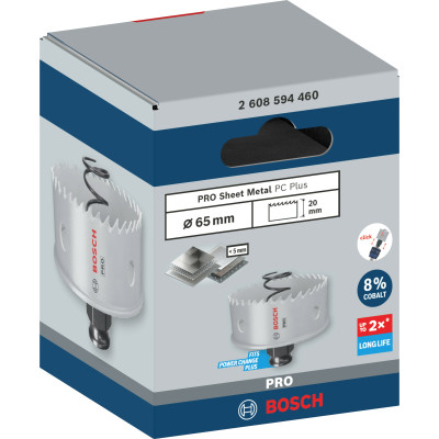 Биметаллическая коронка по металлу BOSCH PRO Sheet Metal PC Plus 65 мм 2608594460