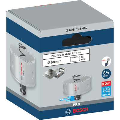Біметалева коронка по металу BOSCH PRO Sheet Metal PC Plus 68 мм 2608594462