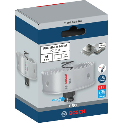Биметаллическая коронка по металлу BOSCH PRO Sheet Metal PC Plus 76 мм 2608594465