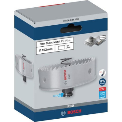 Биметаллическая коронка по металлу BOSCH PRO Sheet Metal PC Plus 102 мм 2608594470