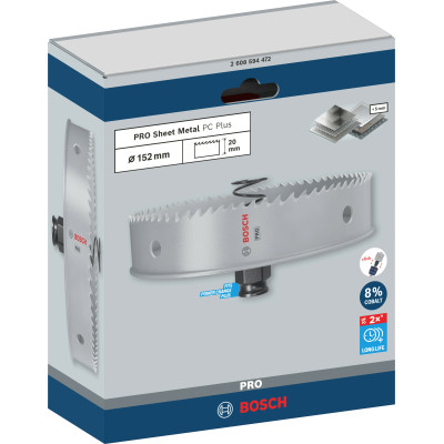 Биметаллическая коронка по металлу BOSCH PRO Sheet Metal PC Plus 152 мм 2608594472