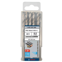 Свердла по металу 10 шт BOSCH PRO Metal HSS-G 6.5х63х101 мм 2608595068