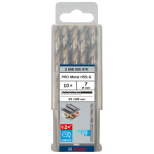 Свердла по металу 10 шт BOSCH PRO Metal HSS-G 7х69х109 мм 2608595070