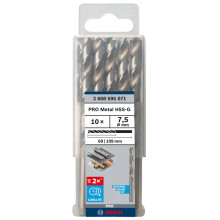 Свердла по металу 10 шт BOSCH PRO Metal HSS-G 7.5х69х109 мм 2608595071
