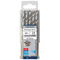 Свердла по металу 10 шт BOSCH PRO Metal HSS-G 7.5х69х109 мм 2608595071