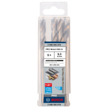 Свердла по металу 5 шт BOSCH PRO Metal HSS-G 9.5х81х125 мм 2608595076