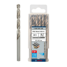 Свердла по металу 10 шт BOSCH PRO Metal HSS-G 6.7х63х101 мм 2608595336