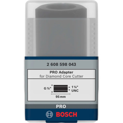Перехідник для алмазних кільцевих різців BOSCH 1 1/4 UNCх1/2 GAS 2608598043