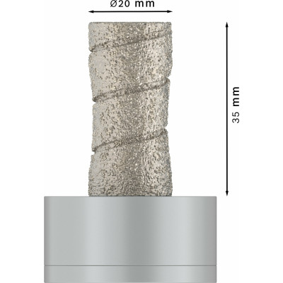 Фреза алмазна по кераміці BOSCH PRO Ceramic dry 20х35хX-Lock 2608599038