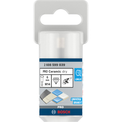 Сверло алмазное по керамике BOSCH PRO Ceramic dry 6х30хM14 2608599039