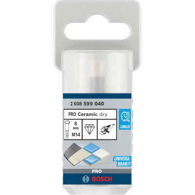 Свердло алмазне по кераміці BOSCH PRO Ceramic dry 8х30хM14 2608599040