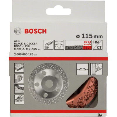 Головка из карбида вольфрама для шлифования BOSCH 115х22.23 мм 2608600178