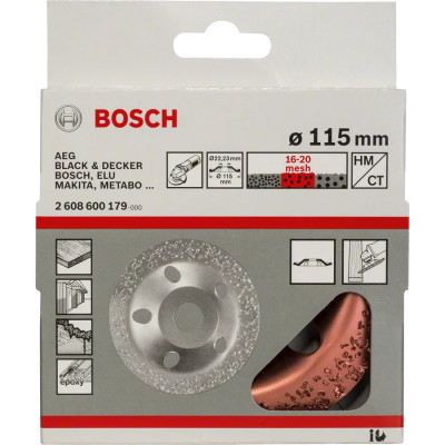 Головка конусна з карбіду вольфраму для шліфування BOSCH 115х22.23 мм 2608600179