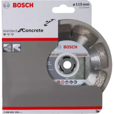 Круг алмазний по армованому бетону BOSCH Standard for Concrete 115х22.23х1.6 мм 2608602196