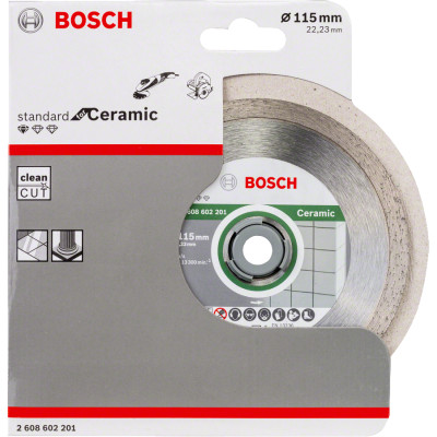 Круг алмазный по керамике BOSCH Standard for Ceramic 115х22.23х1.6 мм 2608602201