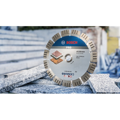 Круг алмазный по камню BOSCH PRO Stone 230х22.23х2.4 мм 2608602645