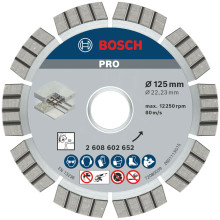 Круг алмазний по армованому бетону BOSCH PRO Concrete 125х22.23х2.2 мм 2608602652