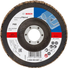 Круг пелюстковий по металу BOSCH Standard for Metal X431 125х22.23 мм P60 2608603657