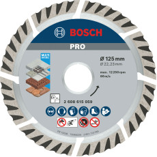 Круги алмазні універсальні 10 шт BOSCH PRO Multi Material 125х22.23х2 мм 2608615060
