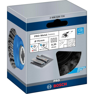 Чашкова зачисна щітка BOSCH PRO Metal heavy 75x0.35 мм 2608620726