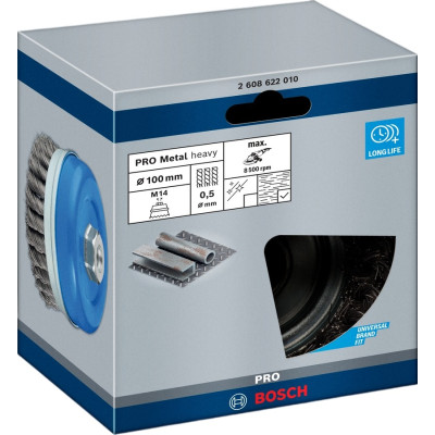 Чашкова зачисна щітка BOSCH PRO Metal heavy 100x0.5 мм 2608622010