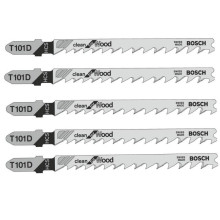 Полотна по дереву для лобзика 5 шт BOSCH HCS Clean for Wood 100х4-5.2 мм T 101 D 2608630032