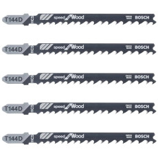 Полотна по дереву для лобзика 5 шт BOSCH HCS Speed for Wood 100х4-5.2 мм T 144 D 2608630040