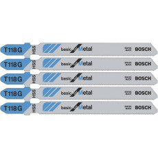 Полотна по металу для лобзика 5 шт BOSCH HSS Basic for Metal 92х0.7 мм T 118 G 2608631012