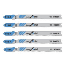 Полотна по металу для лобзика 5 шт BOSCH HSS Basic for Metal 92х1.1-1.5 мм T 118 A 2608631013