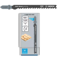 Полотна по дереву для лобзика 100 шт BOSCH BIM PRO Wood precise 100х4 мм T 144 DP 2608633A42
