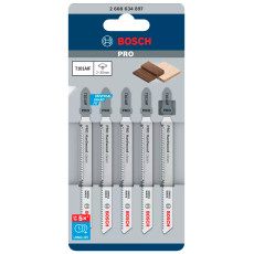 Полотна по дереву для лобзика 5 шт BOSCH BIM PRO Hardwood clean 100х1.7 мм T 101 AIF 2608634897