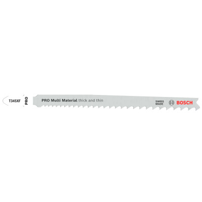 Полотна універсальні для лобзика 25 шт BOSCH BIM PRO Multi Material thick and thin 132х2.4-5 мм T 345 XF 2608634995