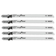 Полотна по дереву для лобзика 5 шт BOSCH HCS Clean for Wood 117х3 мм T 301 CD 2608637590