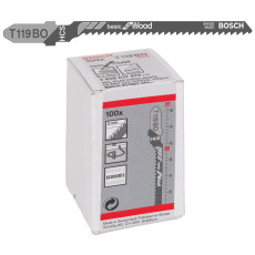 Полотна по дереву для лобзика 100 шт BOSCH HCS Basic for Wood 83х2 мм T 119 ВO 2608637879