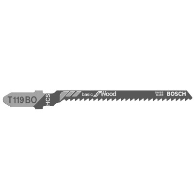 Полотна по дереву для лобзика 100 шт BOSCH HCS Basic for Wood 83х2 мм T 119 ВO 2608637879