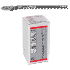 Полотна по дереву для лобзика 100 шт BOSCH HCS Speed for Wood 100х4-5.2 мм T 244 D 2608637881