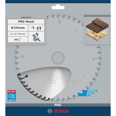 Диск пильный по дереву BOSCH PRO Wood 216х30х60 2608640433