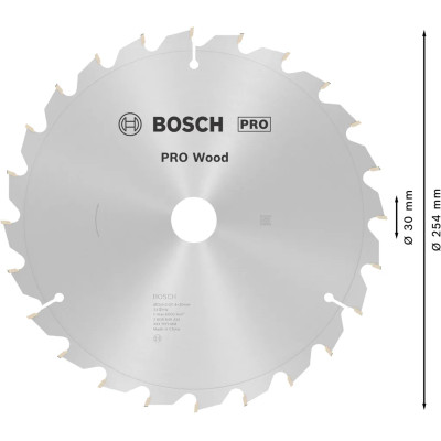 Диск пильний по дереву BOSCH PRO Wood 254х30х24 2608640434