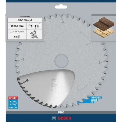 Диск пильний по дереву BOSCH PRO Wood 254х30х60 2608640436