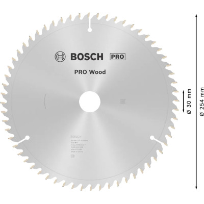 Диск пильний по дереву BOSCH PRO Wood 254х30х60 2608640436